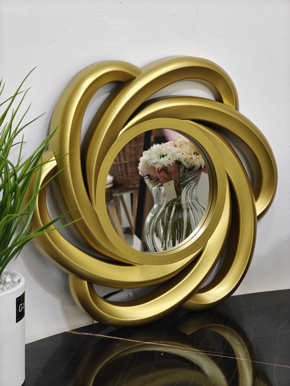 Miroir 50 cm doré m02